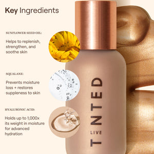 Live Tinted Hueglow Drops Highlighter + Kabuki Brush Duo Bronzer Makeup