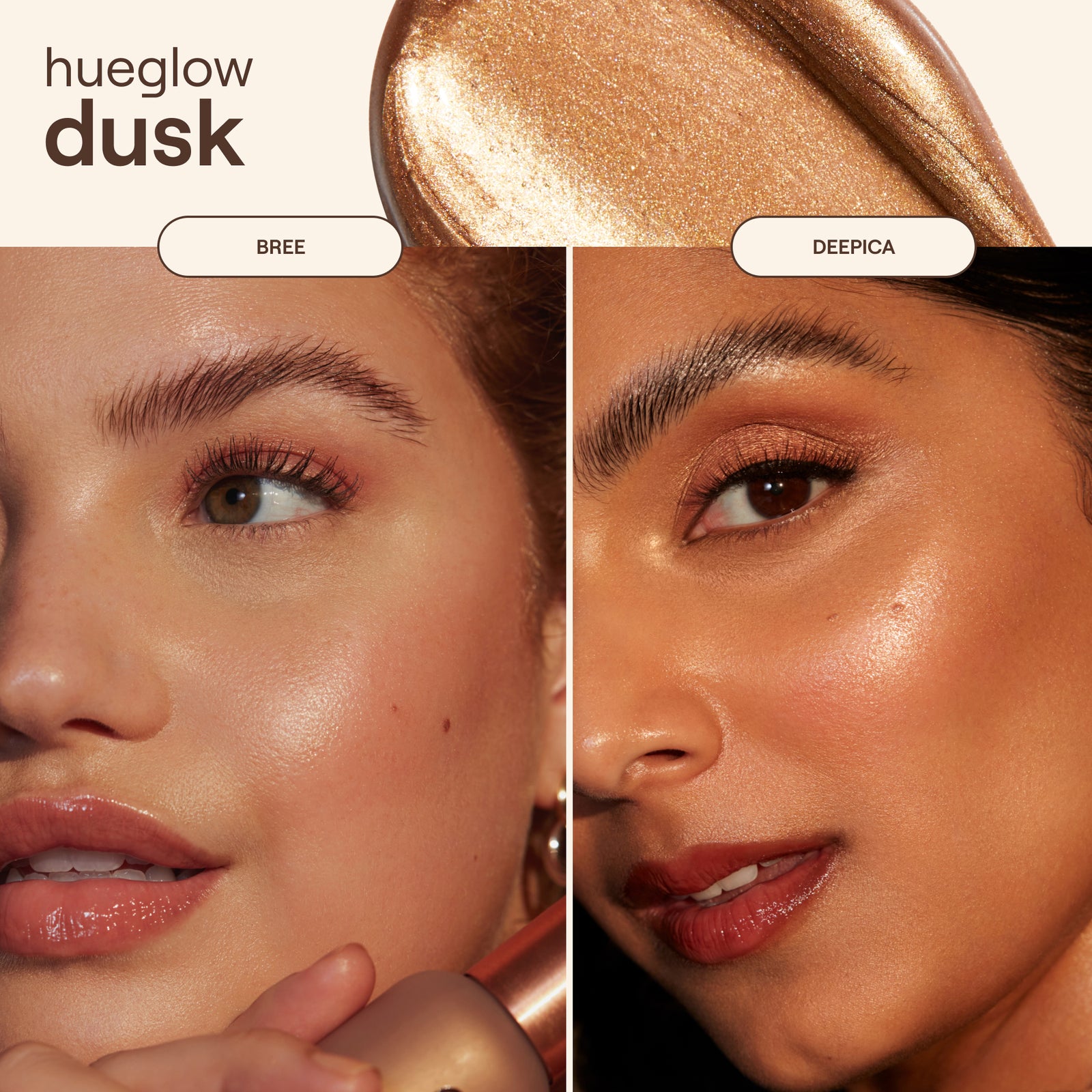 Live Tinted Hueglow Drops Highlighter + Kabuki Brush Duo Bronzer Makeup