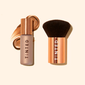 Live Tinted Hueglow Drops Highlighter + Kabuki Brush Duo Bronzer Makeup